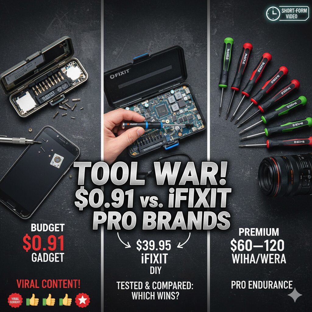 The $0.91 Gadget vs. iFixit vs. Wiha/Wera — Tested & Compared