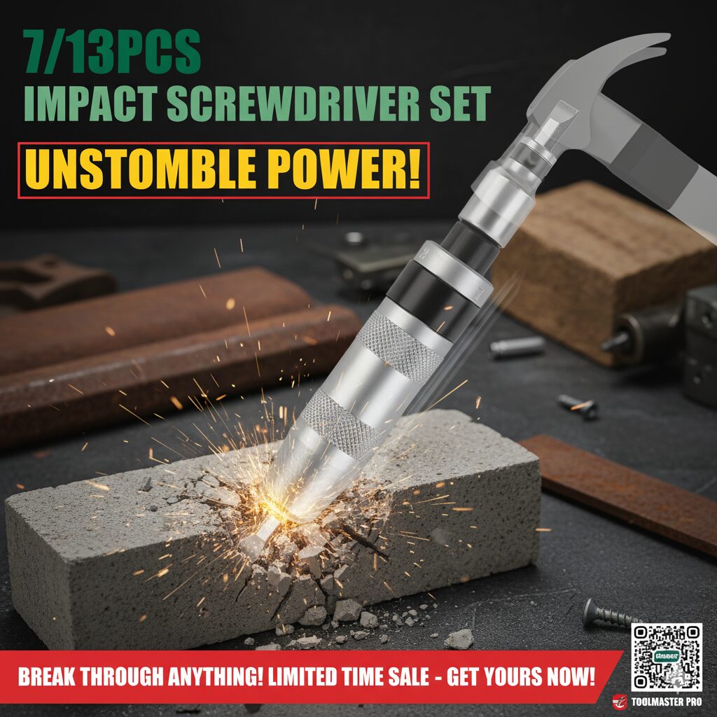 7 / 13-Pc CR-V Manual Impact Screwdriver Kit — Remove Rusted Screws Fast