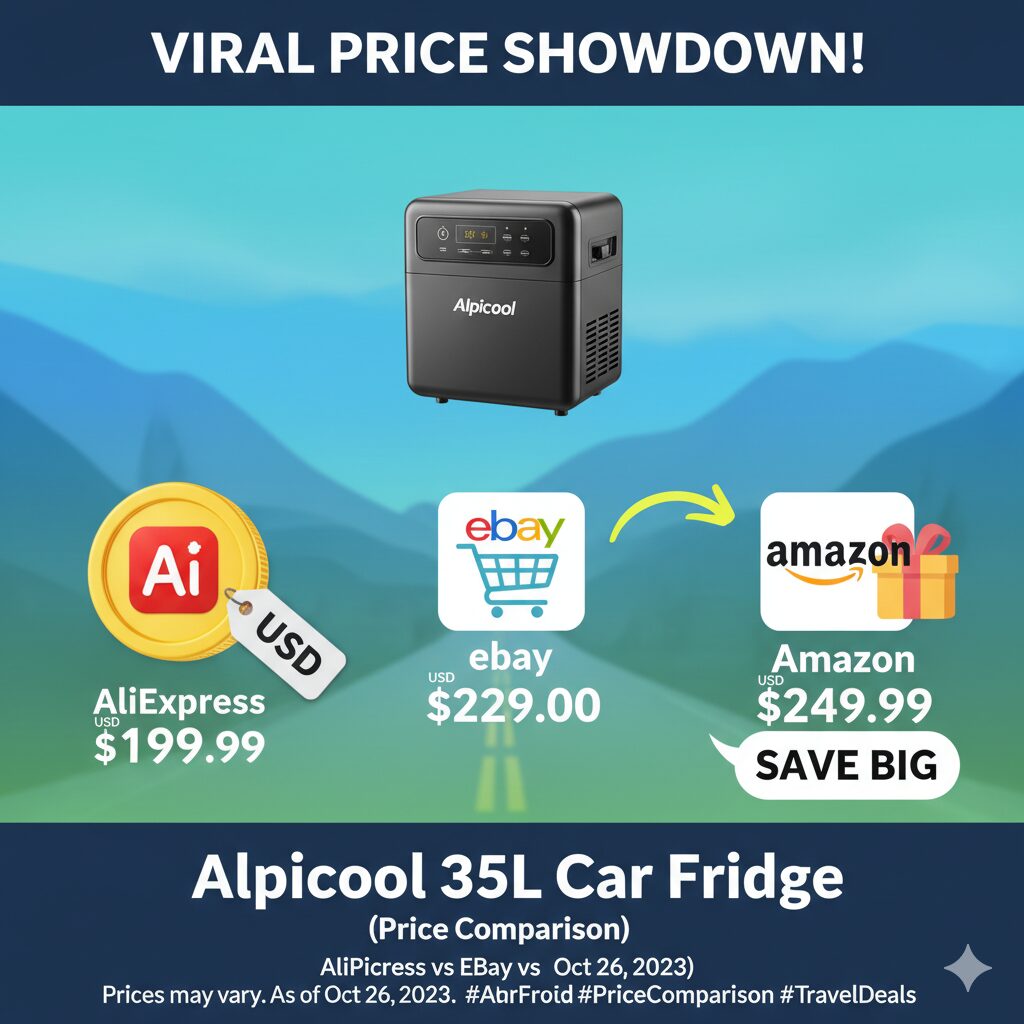 Alpicool 35L Car Fridge — AliExpress vs eBay vs Amazon (Price Comparison)