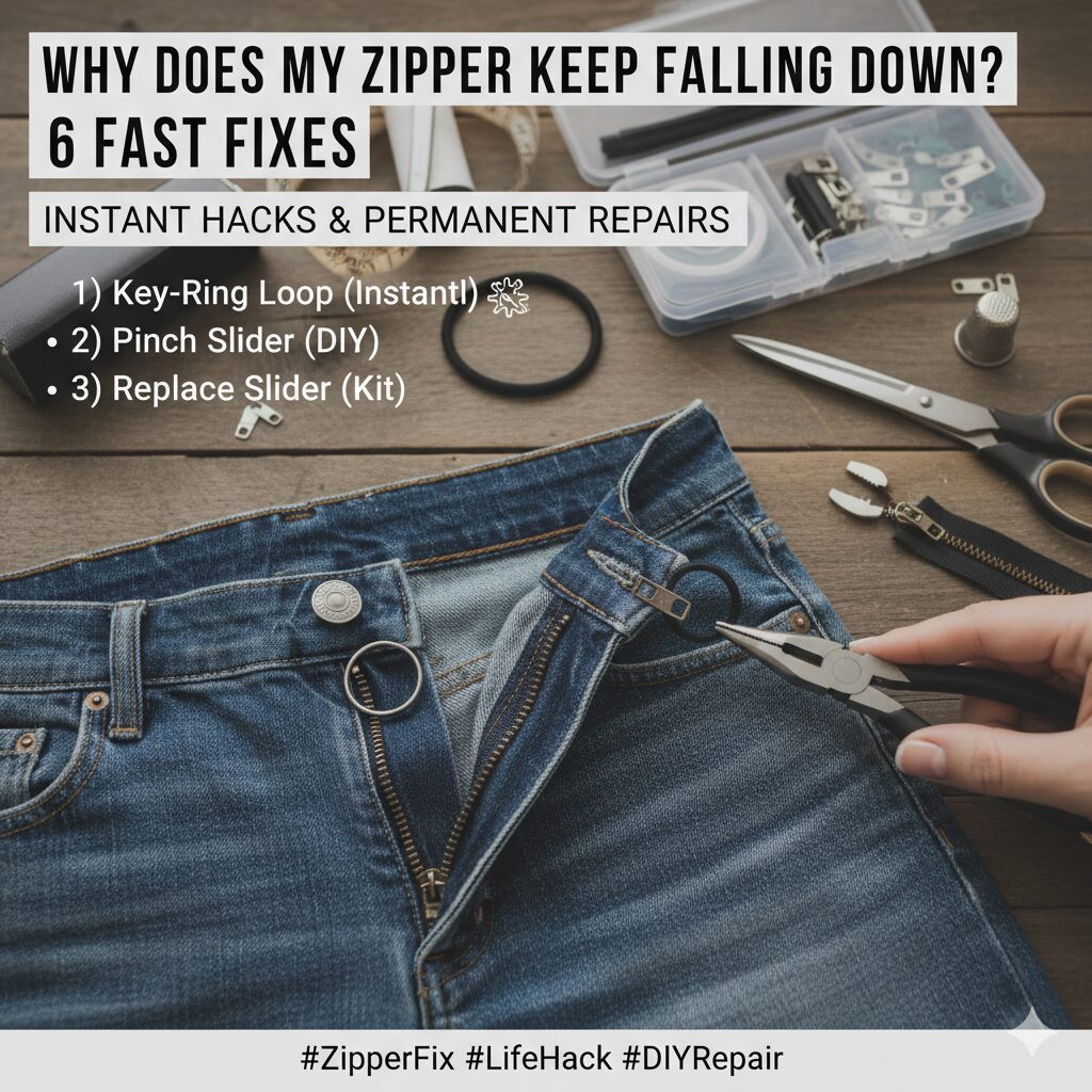 Why Does My Zipper Keep Falling Down? — The Real Reason + 6 Fast Fixes