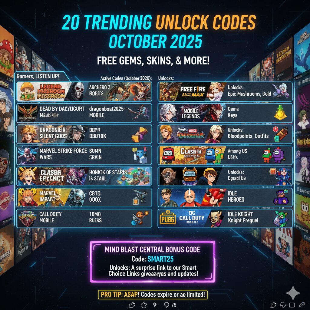 🔥 20 Trending Unlock Codes & What They Unlock (October 2025) 🔓