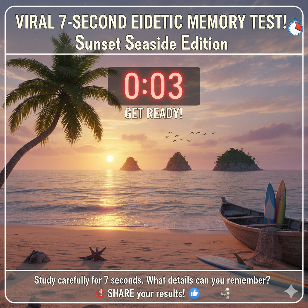 7-Second Eidetic Memory Test — Sunset Seaside Edition