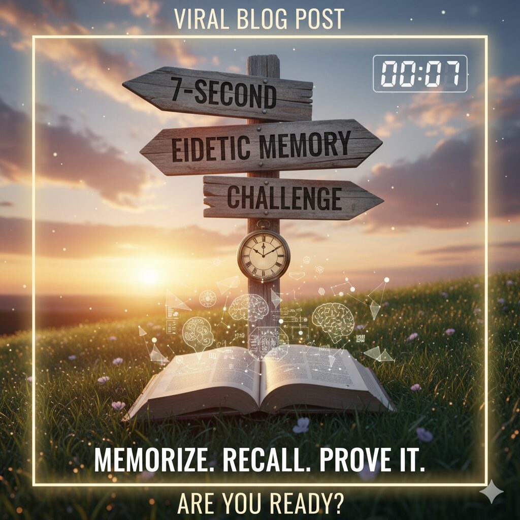 7-Second Eidetic Memory Challenge You will see a detailed scene for exactly 7 seconds. Memorize as many details as you can β then answer the questions.