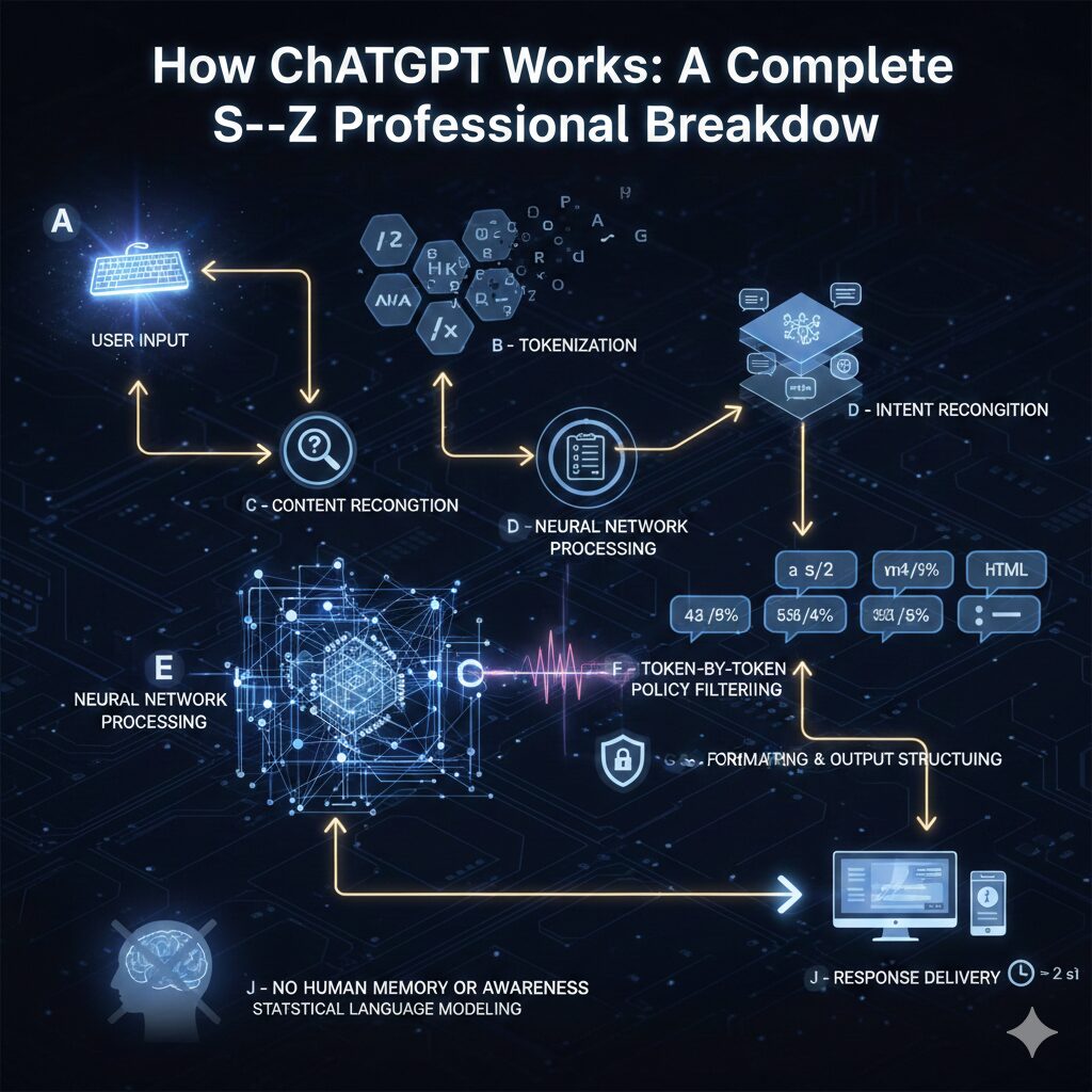How ChatGPT Works: A Complete A–Z Professional Breakdown