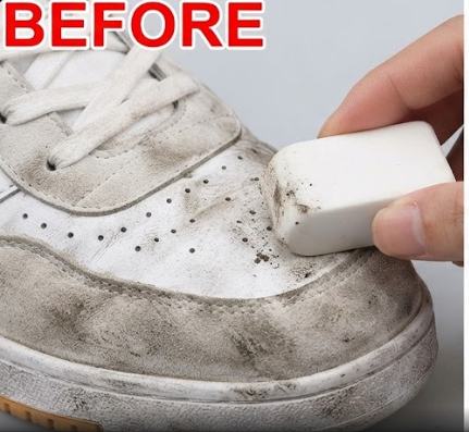 Before and After Shoe Cleaning Eraser